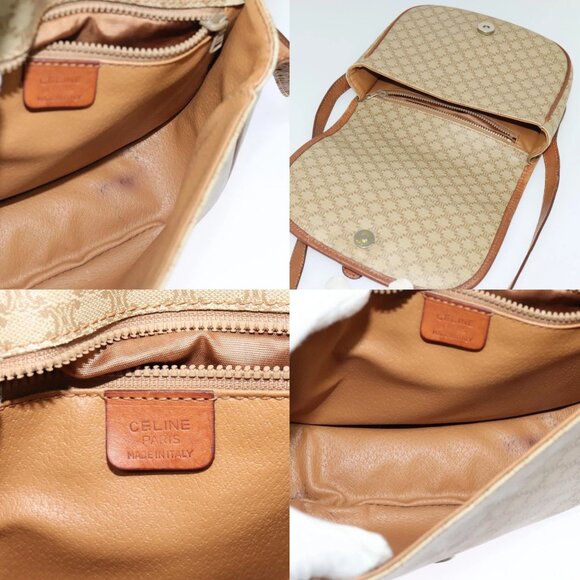 CELINE Macadam Canvas Shoulder Bag PVC Beige Gold Auth 118209 - Picture 16 of 16